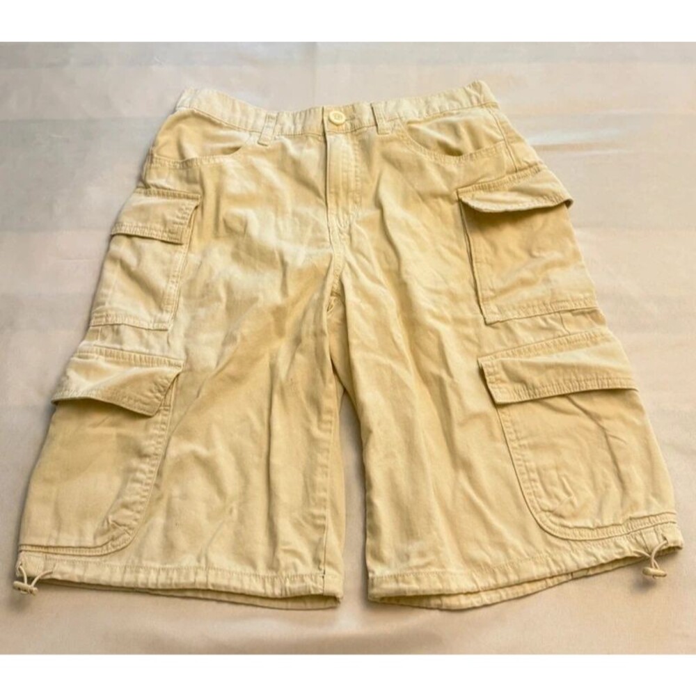 Aéropostale Cargo Bermuda Shorts Size S Cream Beige Utility Shorts